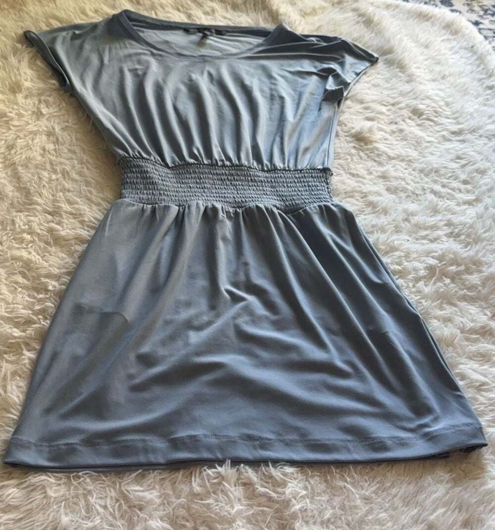 White House Black Market Blue Smocked Waist Mini Dress Size XXS